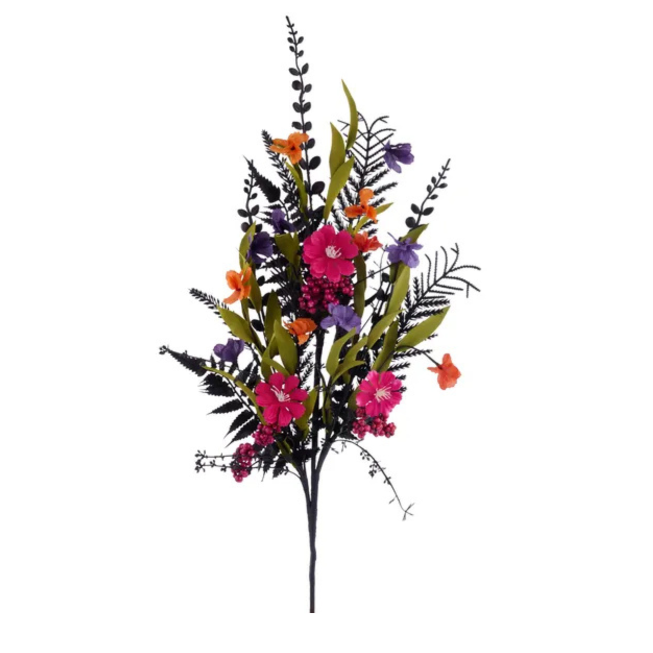 Halloween Floral Spray 29" – Black, Pink, Purple, Orange Artificial Flowers